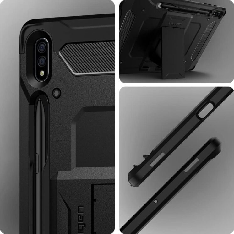 Защитный чехол Spigen (SGP) Tough Armor Pro для Samsung Galaxy Tab S7 Plus (T970/975) / S8 Plus (T800/806) ACS01609 - Black: фото 16 из 16