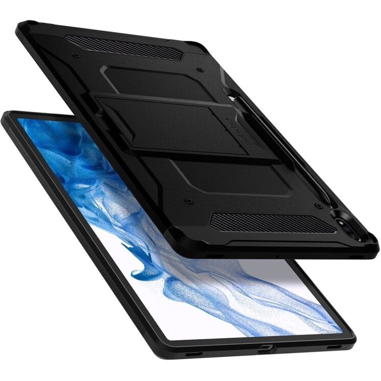 Защитный чехол Spigen (SGP) Tough Armor Pro для Samsung Galaxy Tab S7 Plus (T970/975) / S8 Plus (T800/806) ACS01609 - Black: фото 3 из 16