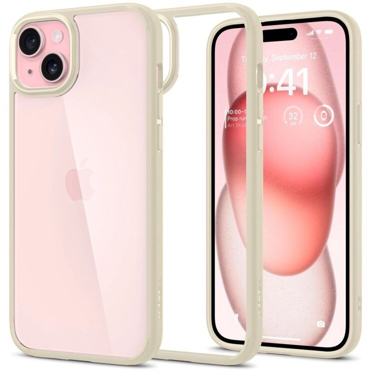 Защитный чехол Spigen (SGP) Ultra Hybrid для Apple iPhone 15 Plus - Mute Beige: фото 1 из 15