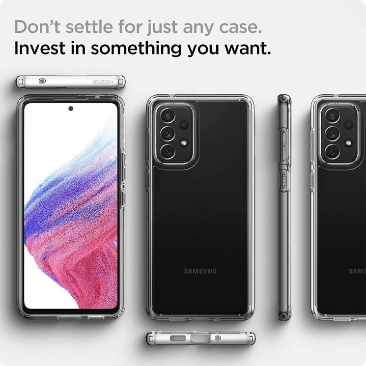 Защитный чехол Spigen (SGP) Ultra Hybrid для Samsung Galaxy A53 (A536) - Crystal Clear: фото 10 из 15