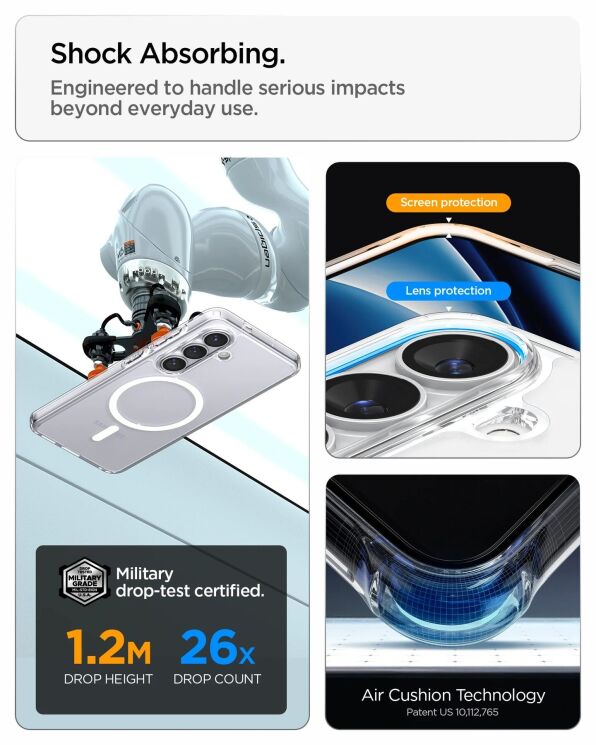 Защитный чехол Spigen Ultra Hybrid (MagFit) для Samsung Galaxy S26 Plus (S947) ACS11214 - Deep Purple: фото 11 из 14