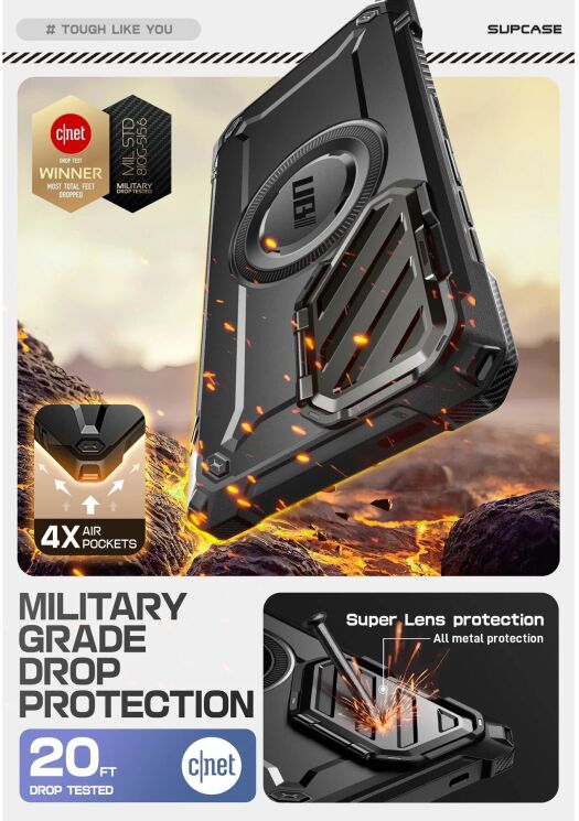 Защитный чехол Supcase Unicorn Beetle MAG XT Bumper Case для Samsung Galaxy S25 Ultra (S938) 843439156609 - Black: фото 8 из 12