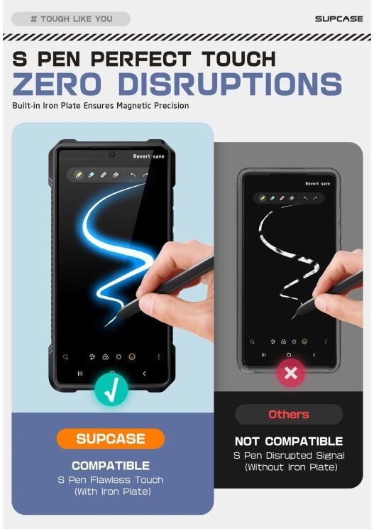 Защитный чехол Supcase Unicorn Beetle MAG XT Bumper Case для Samsung Galaxy S25 Ultra (S938) 843439156609 - Black: фото 7 из 12