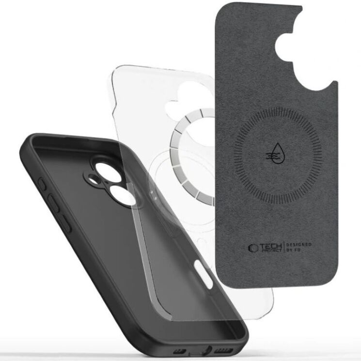 Защитный чехол Tech-Protect Liquid Silicone MagSafe для Apple iPhone 16e - Black: фото 2 из 4