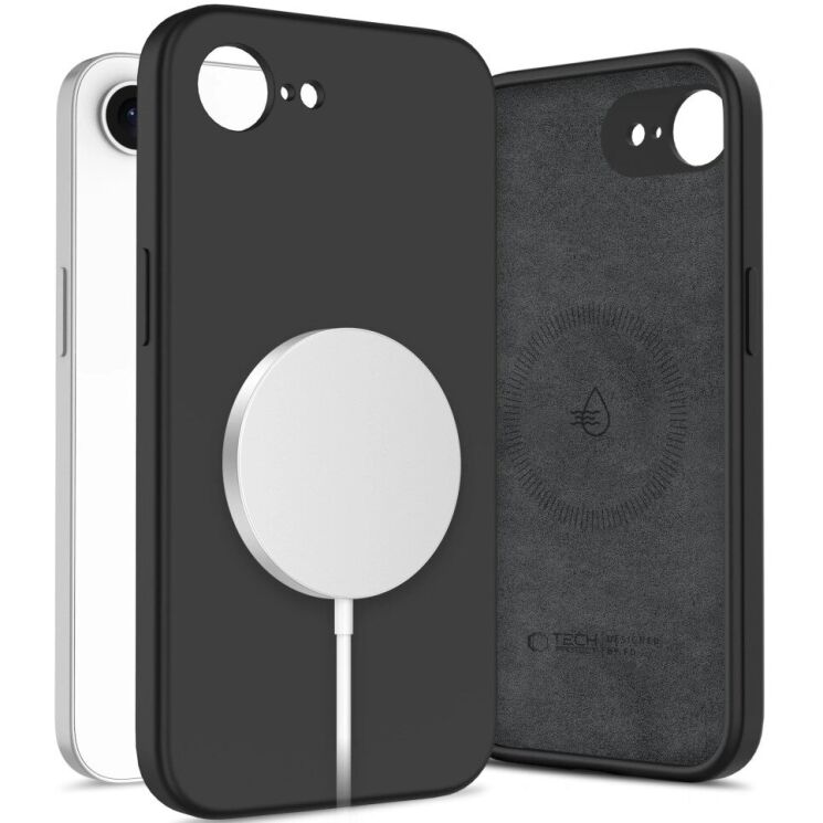 Защитный чехол Tech-Protect Liquid Silicone MagSafe для Apple iPhone 16e - Black: фото 1 из 4
