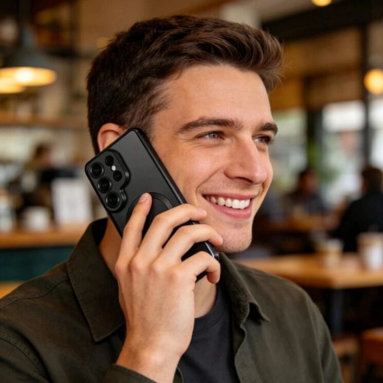 Защитный чехол Tech-Protect MagFlex MagSafe для Samsung Galaxy S26 Ultra (S948) - Shiny Black: фото 4 из 5