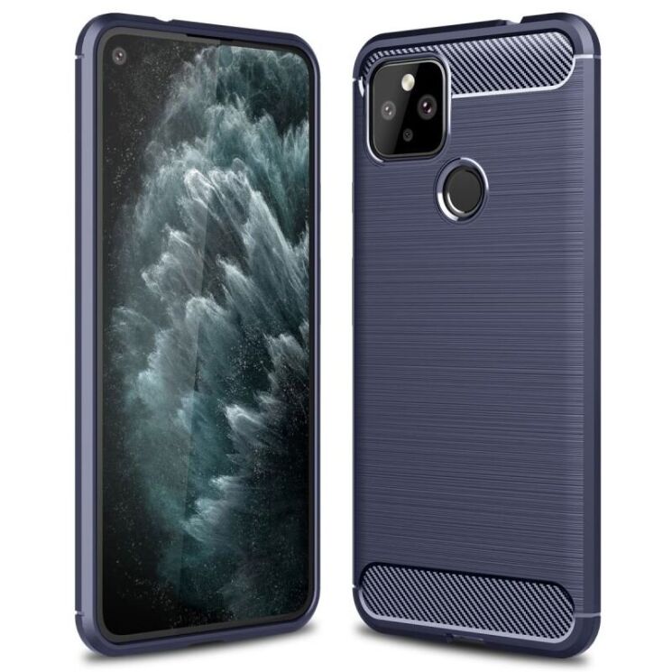 Защитный чехол UniCase Carbon для Google Pixel 4a 5G - Blue: фото 1 из 10
