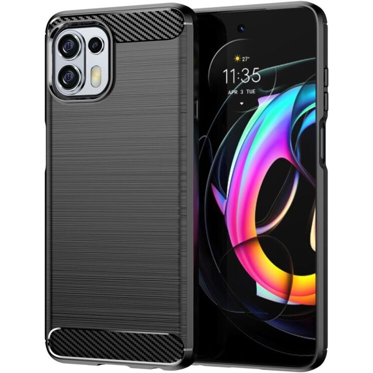 Захисний чохол UniCase Carbon для Motorola Edge 20 Lite - Black: фото 1 з 9