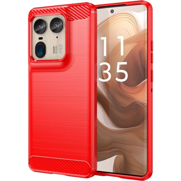 Защитный чехол UniCase Carbon для Motorola Edge 50 Ultra - Red: фото 1 из 8