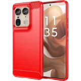Силиконовый (TPU) чехол UniCase Carbon для Motorola Edge 50 Ultra - Red: фото 1 из 8