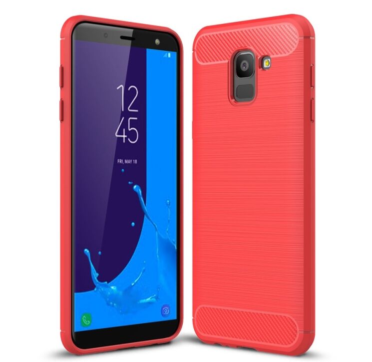 Захисний чохол UniCase Carbon для Samsung Galaxy J6 2018 (J600) - Red: фото 1 з 7