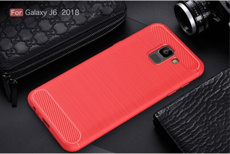 Захисний чохол UniCase Carbon для Samsung Galaxy J6 2018 (J600) - Red: фото 2 з 7