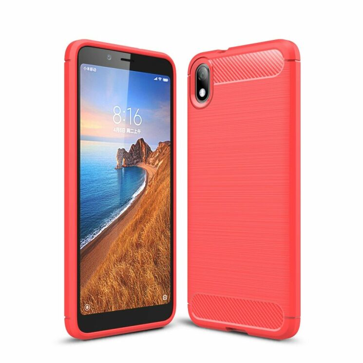 Защитный чехол UniCase Carbon для Xiaomi Redmi 7A - Red: фото 1 из 10