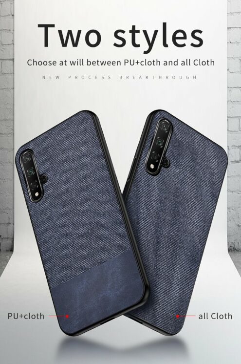 Захисний чохол UniCase Cloth Texture для Huawei Honor 20 / Nova 5T - Black: фото 3 з 11