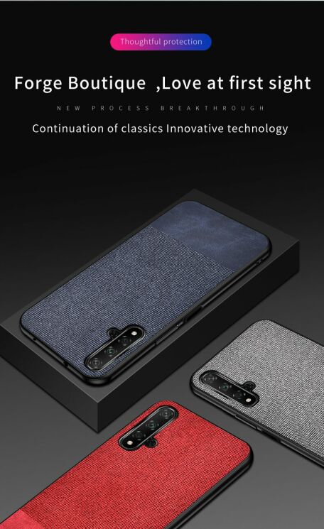 Захисний чохол UniCase Cloth Texture для Huawei Honor 20 / Nova 5T - Black: фото 4 з 11