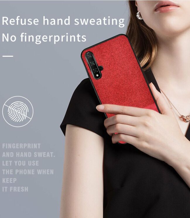 Захисний чохол UniCase Cloth Texture для Huawei Honor 20 / Nova 5T - Black: фото 7 з 11