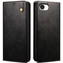 Защитный чехол UniCase Leather Wallet для Apple iPhone 16e - Black: фото 1 из 7