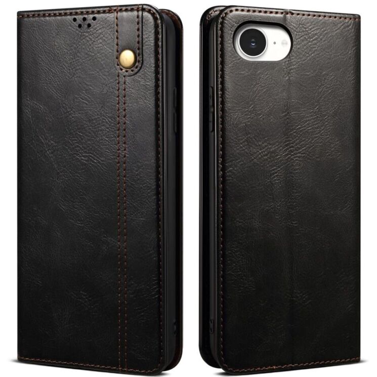 Захисний чохол UniCase Leather Wallet для Apple iPhone 16e - Black: фото 1 з 7
