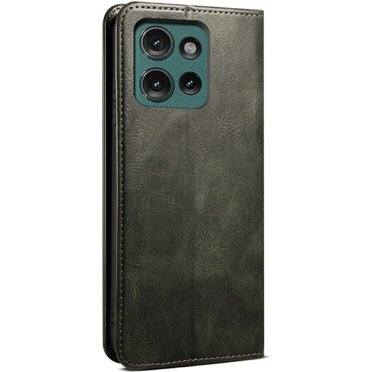 Защитный чехол UniCase Leather Wallet для Motorola Moto G75 - Green: фото 6 из 7