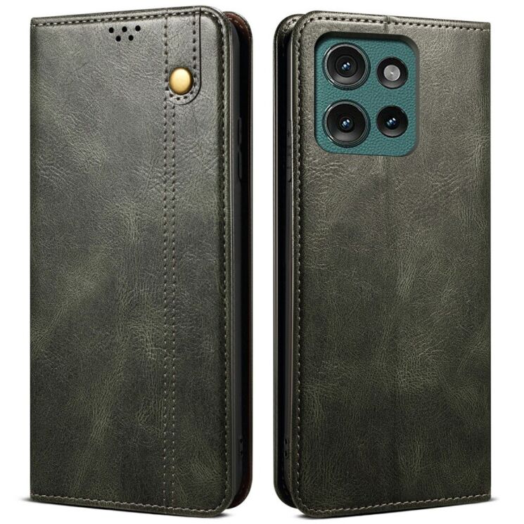 Защитный чехол UniCase Leather Wallet для Motorola Moto G75 - Green: фото 1 из 7