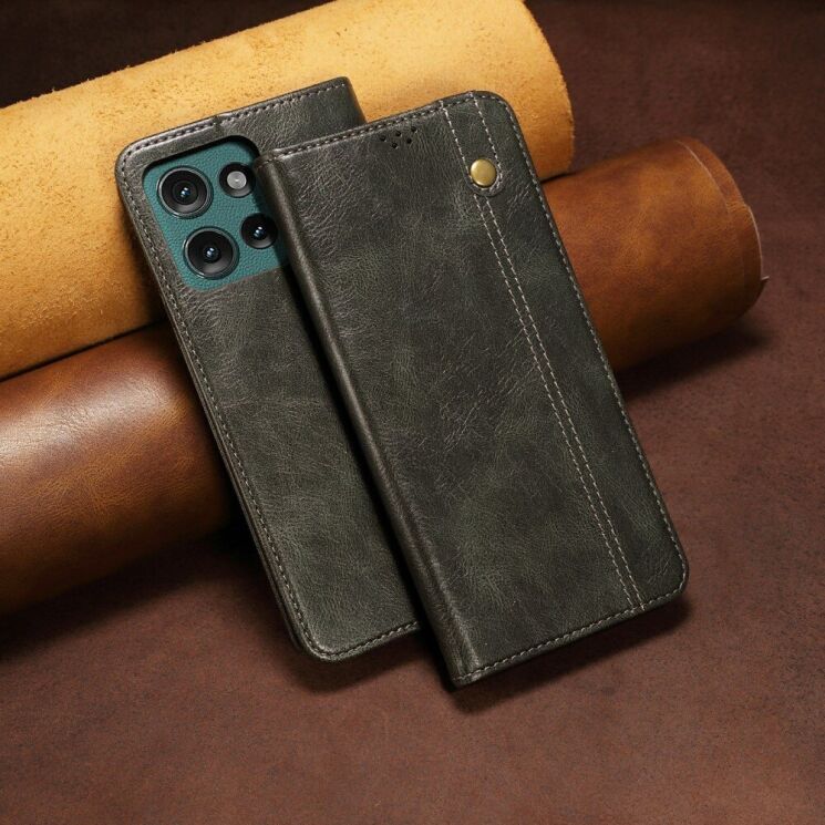 Защитный чехол UniCase Leather Wallet для Motorola Moto G75 - Green: фото 7 из 7