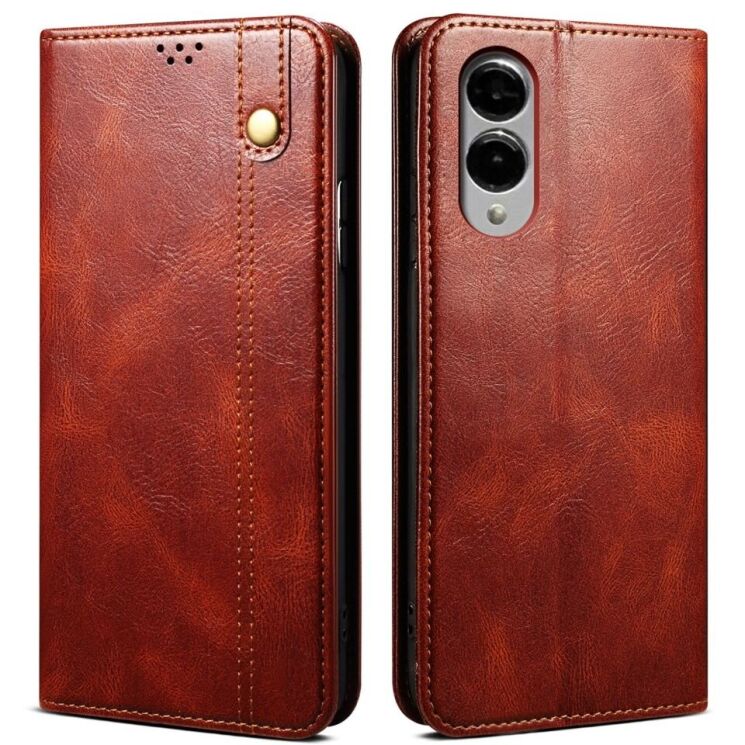 Защитный чехол UniCase Leather Wallet для Samsung Galaxy S25 Edge (S937) - Brown: фото 1 из 7