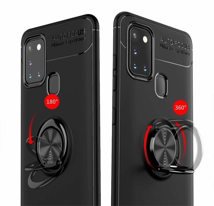 Чехол с магнитным кольцом UniCase Magnetic Ring для Samsung Galaxy A21s (A217) - Black / Rose Gold: фото 6 из 9