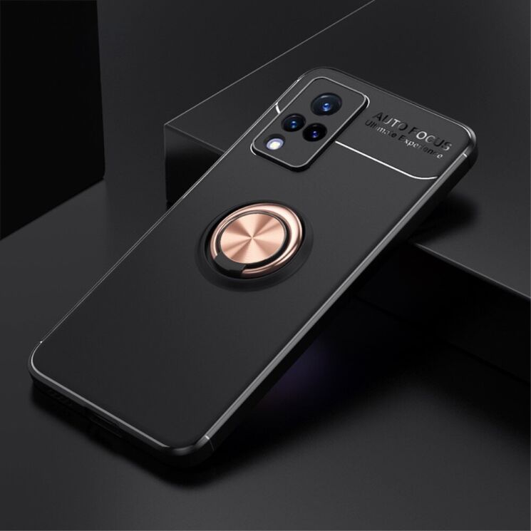 Защитный чехол UniCase Magnetic Ring для VIVO V21 - Black / Rose Gold: фото 2 из 10