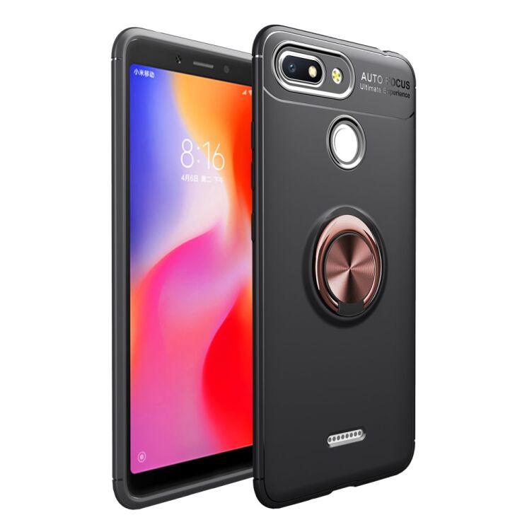 Защитный чехол UniCase Magnetic Ring для Xiaomi Redmi 6 - Black / Rose: фото 1 из 11