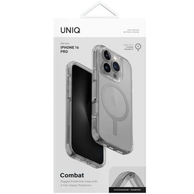 Захисний чохол UNIQ Combat для Apple iPhone 16 Pro - Stone Grey: фото 4 з 7