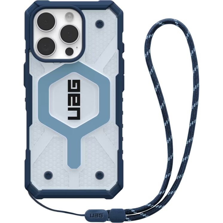 Захисний чохол URBAN ARMOR GEAR Pathfinder Clear MagSafe для iPhone 16 Pro (1144641BV03) - Blue: фото 1 з 5