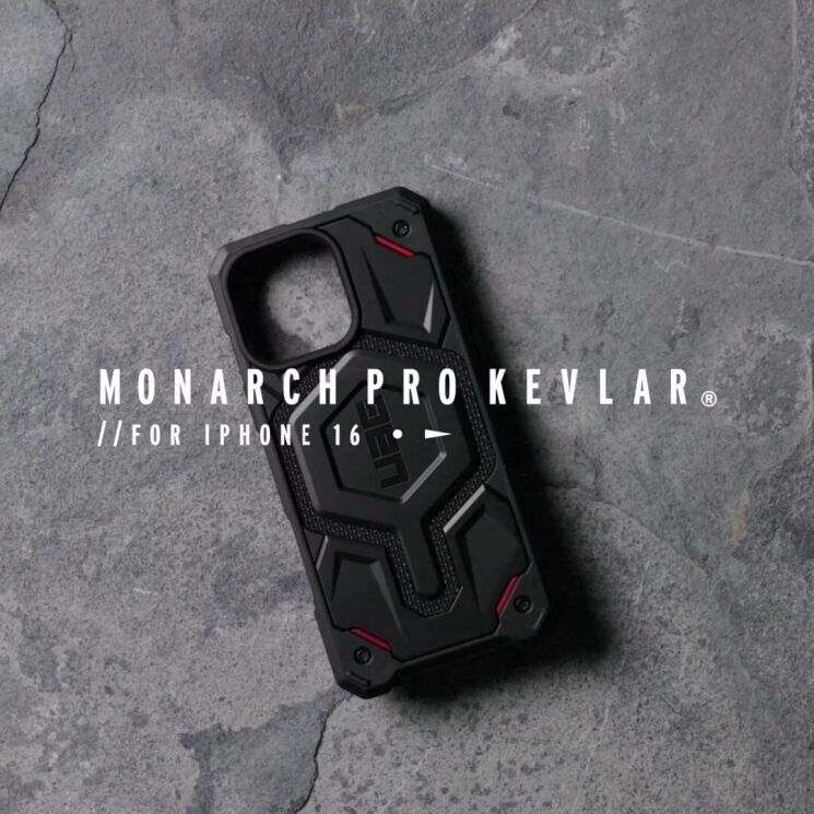 Защитный чехол URBAN ARMOR GEAR (UAG) Monarch Pro Kevlar Series для Apple iPhone 16 Pro Max - Kevlar Black: фото 7 из 13