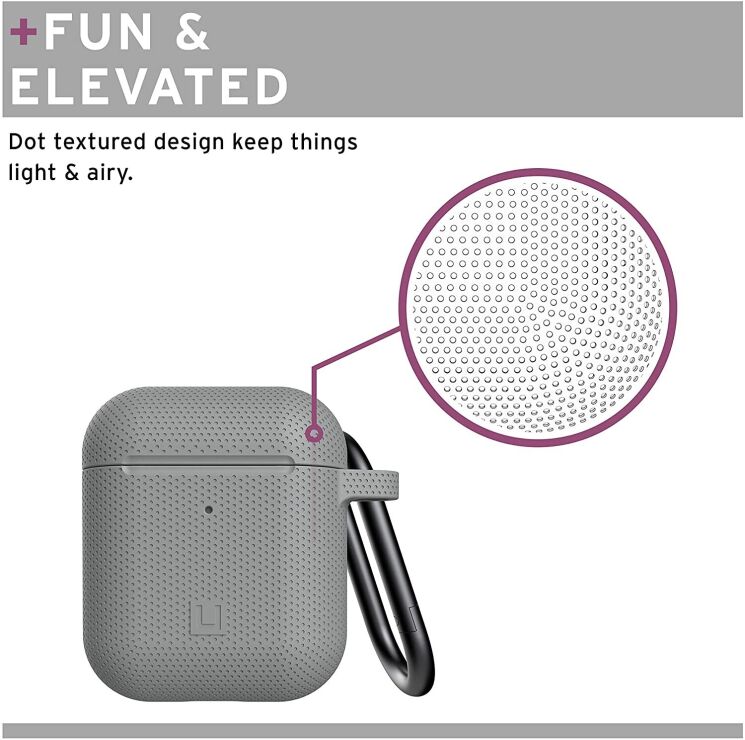 Защитный чехол URBAN ARMOR GEAR (UAG) [U] Dot Silicone Case для Apple AirPods 1 / 2 - Grey: фото 8 из 10
