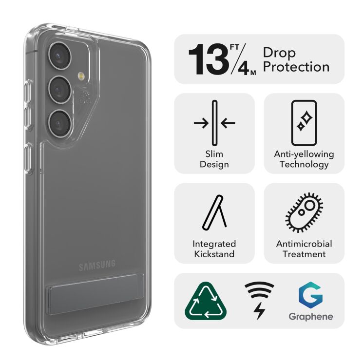 Захисний чохол Zagg Gear4 Crystal Palace with Kickstand для Samsung Galaxy S24 (S921) 702314091 - Clear: фото 10 з 11