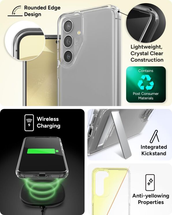 Захисний чохол Zagg Gear4 Crystal Palace with Kickstand для Samsung Galaxy S24 (S921) 702314091 - Clear: фото 9 з 11