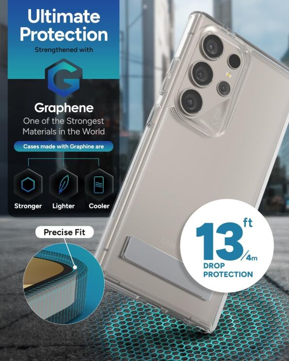 Захисний чохол Zagg Gear4 Crystal Palace with Kickstand для Samsung Galaxy S24 (S921) 702314091 - Clear: фото 8 з 11