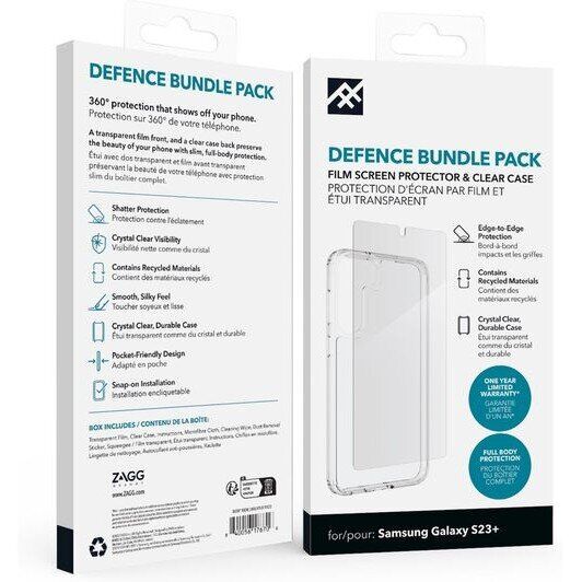 Захисний чохол Zagg iFrogz Defence Case + Screen Protector для Samsung Galaxy S23 Plus (S916) 302011024 - Clear: фото 2 з 2