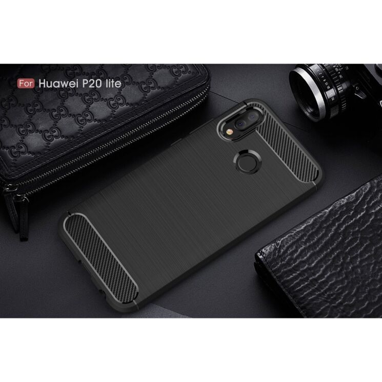 Защитный чехол UniCase Carbon для Huawei P20 Lite - Black: фото 2 из 10