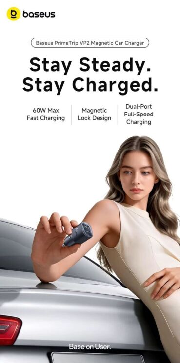 Автомобильное зарядное устройство Baseus PrimeTrip VP2 30W (Type-C + Type-C) C0207500 - Black: фото 7 из 26