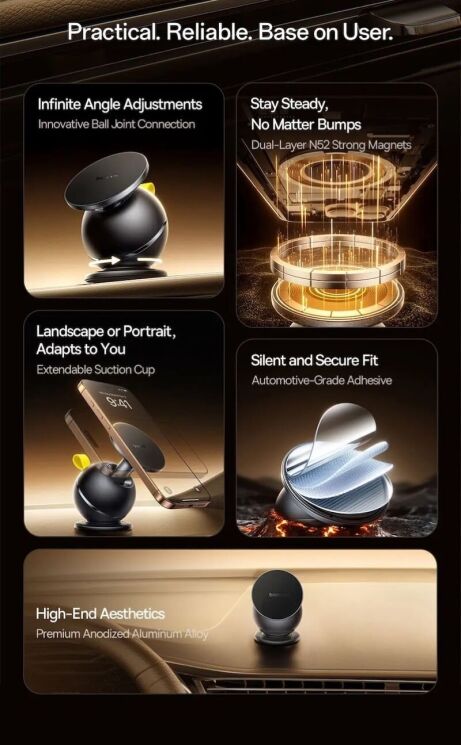 Автомобільний тримач Baseus PrimeTrip VC1 Air (C0013901) - Black: фото 8 з 15