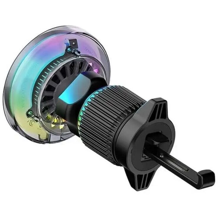 Автомобильный держатель с функцией беспроводной зарядки WIWU CH-324 Aurora Qi2 (15W) - Black (982196B) Автомобильный держатель с функцией беспроводной зарядки WIWU CH-324 Aurora Qi2 (15W) - Black: фото 3 из 3