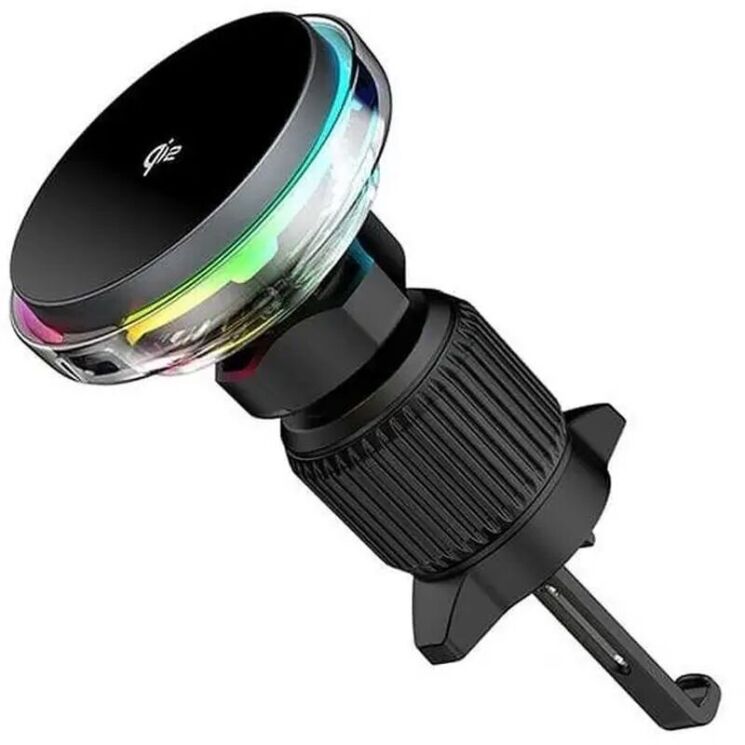 Автомобильный держатель с функцией беспроводной зарядки WIWU CH-324 Aurora Qi2 (15W) - Black (982196B) Автомобильный держатель с функцией беспроводной зарядки WIWU CH-324 Aurora Qi2 (15W) - Black: фото 2 из 3