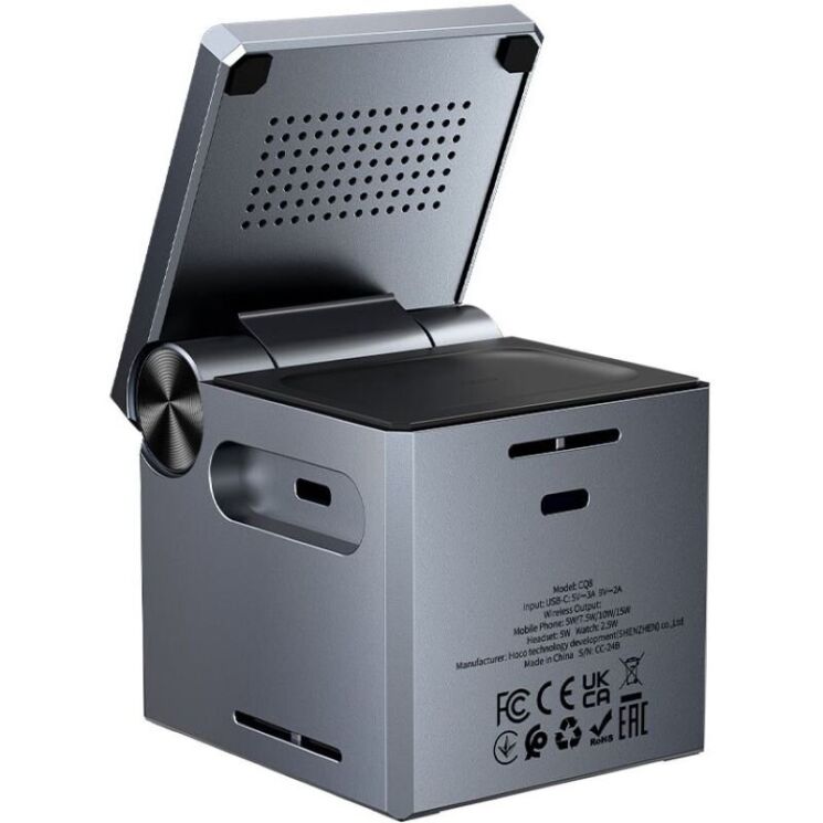 Беспроводное зарядное устройство Hoco CQ8 3 in 1 (15W) - Metal Gray: фото 5 из 9