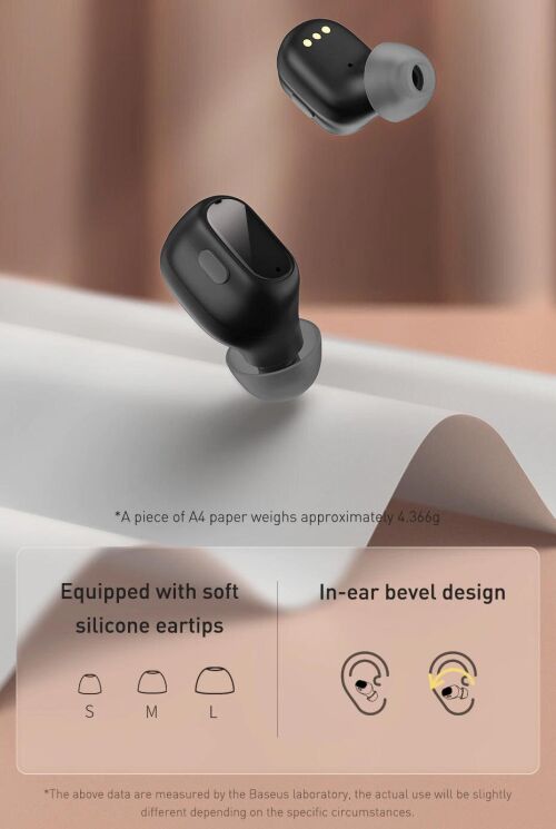 Бездротові навушники Baseus Encok True Wireless Earphones Plus (NGWM01P-02) - White: фото 12 з 19