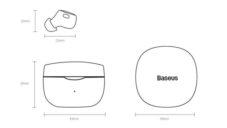 Беспроводные наушники Baseus Encok TWS WM01 - White: фото 17 из 17