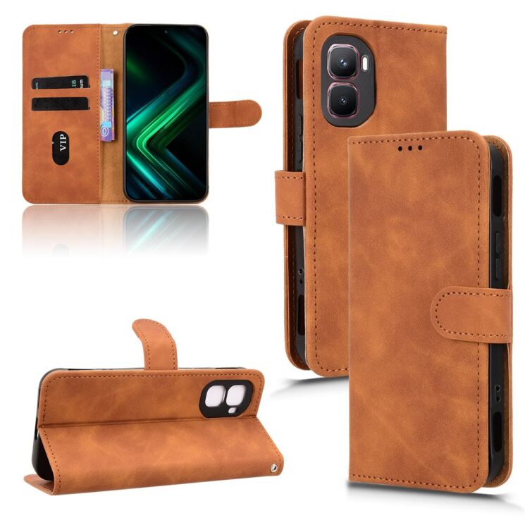 Чехол Deexe Classic Wallet для Infinix GT 50 Pro - Brown: фото 7 из 7