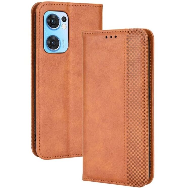 Чохол-книжка Deexe Retro Style для OPPO Find X5 Lite / Reno 7 5G - Brown: фото 1 з 8