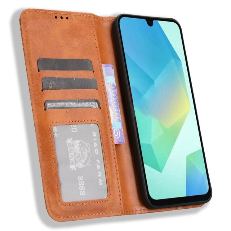 Чехол Deexe Retro Style для Samsung Galaxy A16 (A165) - Brown: фото 2 из 7