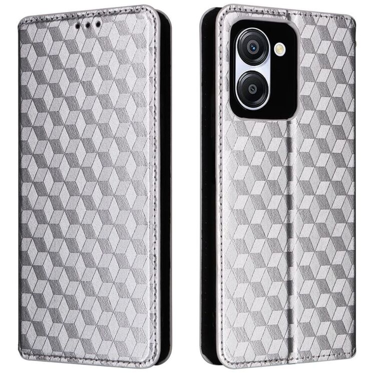 Чехол Deexe Rhombus Book для Blackview Color 8 - Silver: фото 1 из 6