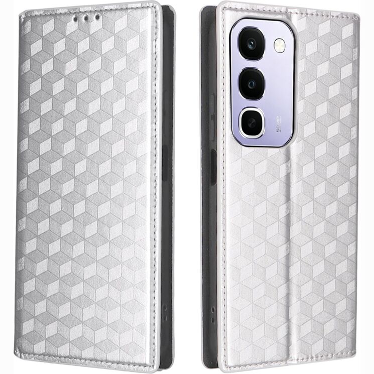 Чохол Deexe Rhombus Book для Realme C100i - Silver: фото 1 з 7